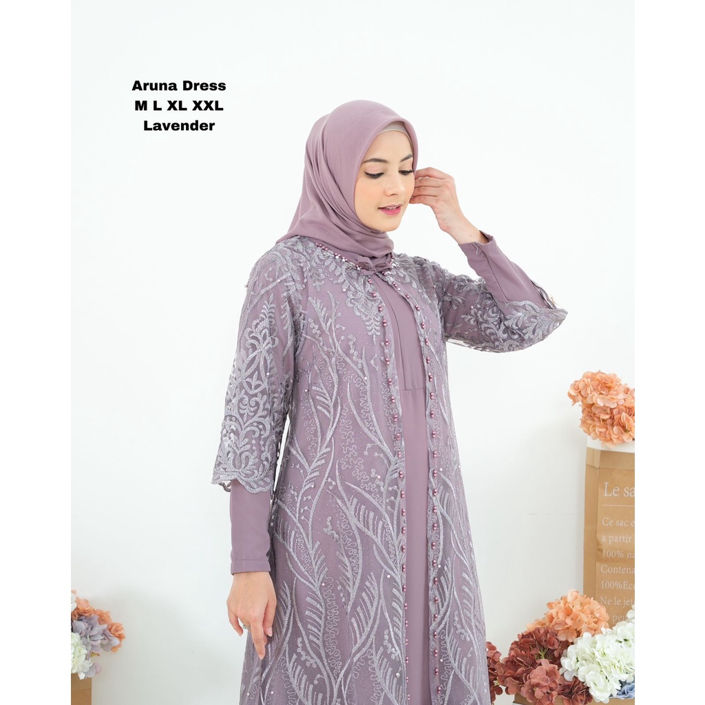 Jual Aruna Dress Payet Mewah Gamis Kondangan Gamis Mewah Dress Outer Premium Gamis Pesta