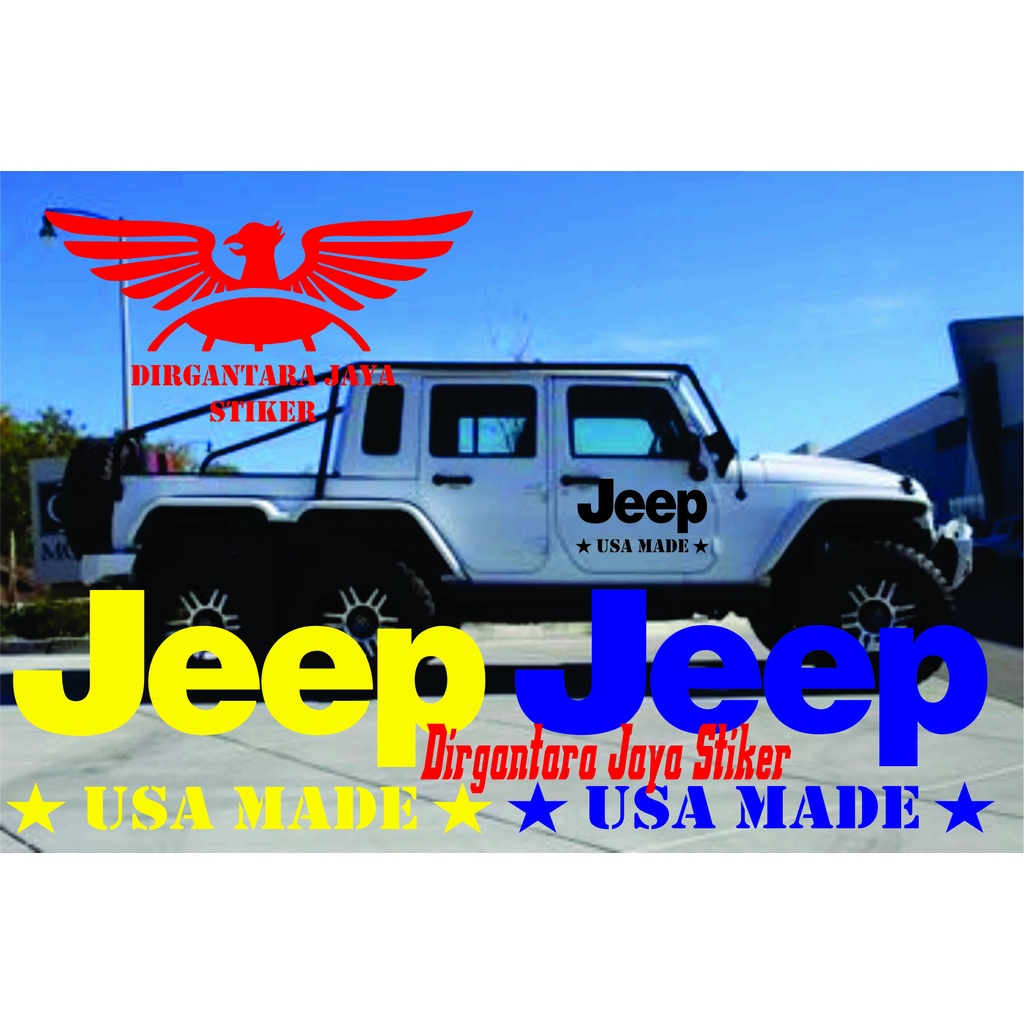 Jual STIKER MOBIL JEEP USA MADE STICKER JEEP USA MADE STICKER MOBIL ...