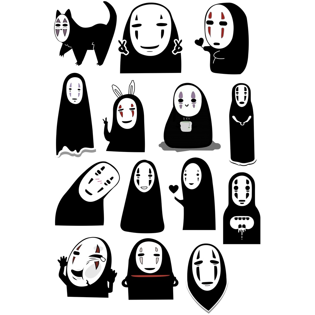 Jual Sticker Anime Ghibli No Face Spirited Away Stiker Ghibli | Shopee ...