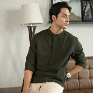 CUTOFF Zafar Kemeja Koko Rami Basic Polos Pria