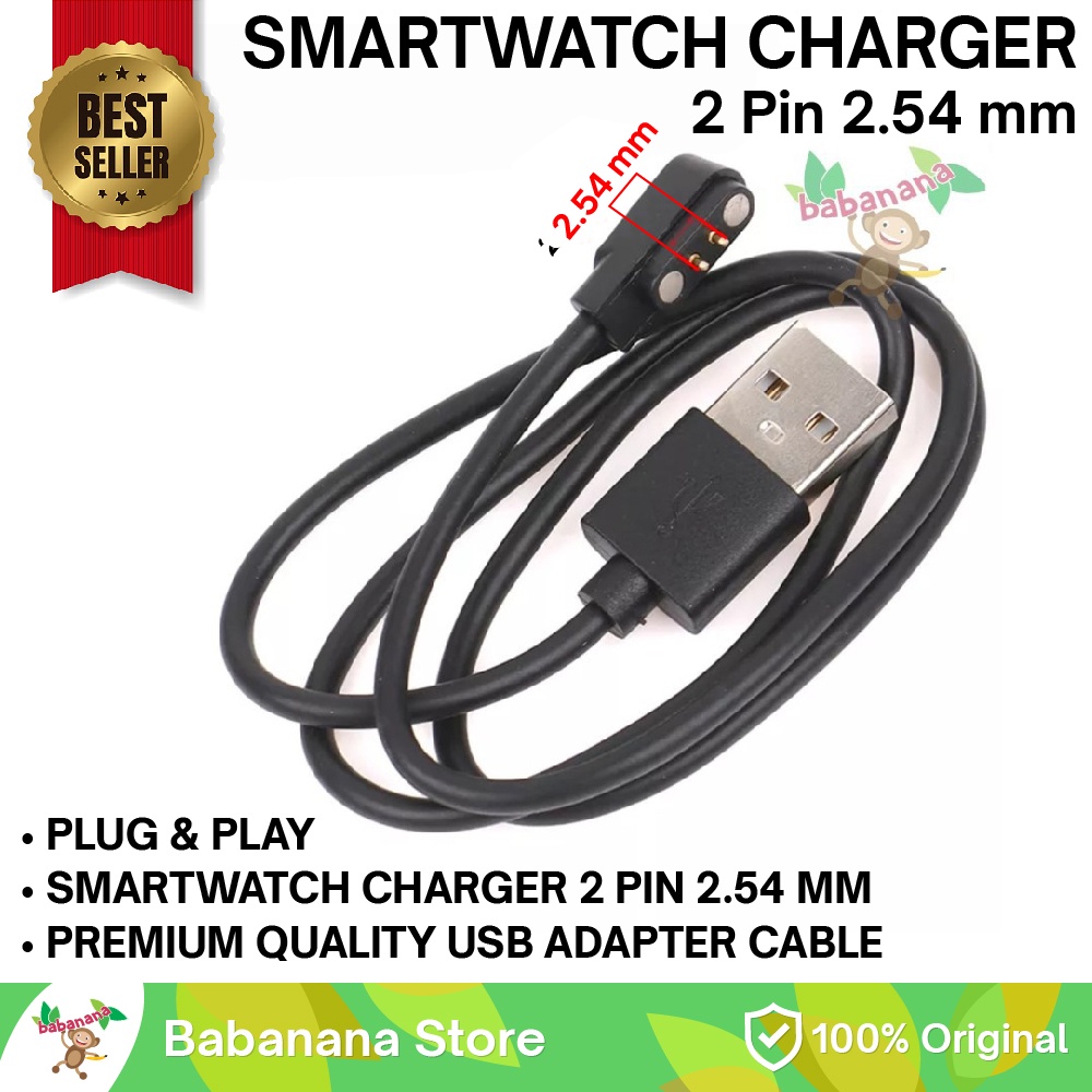 Jual Kabel USB Charger Casan 2 Pin 2.54 mm Smartwatch Jam Smart Watch