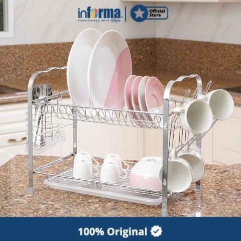 Jual INFORMA - RAK PIRING SUSUN STARLIGHT DISH RACK 2 TIER TRANSPARENT ...