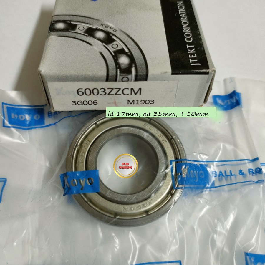 10 Cuscinetti a Sfere a Gola Profonda Sigillati in Gomma 6003-2RS 17mm