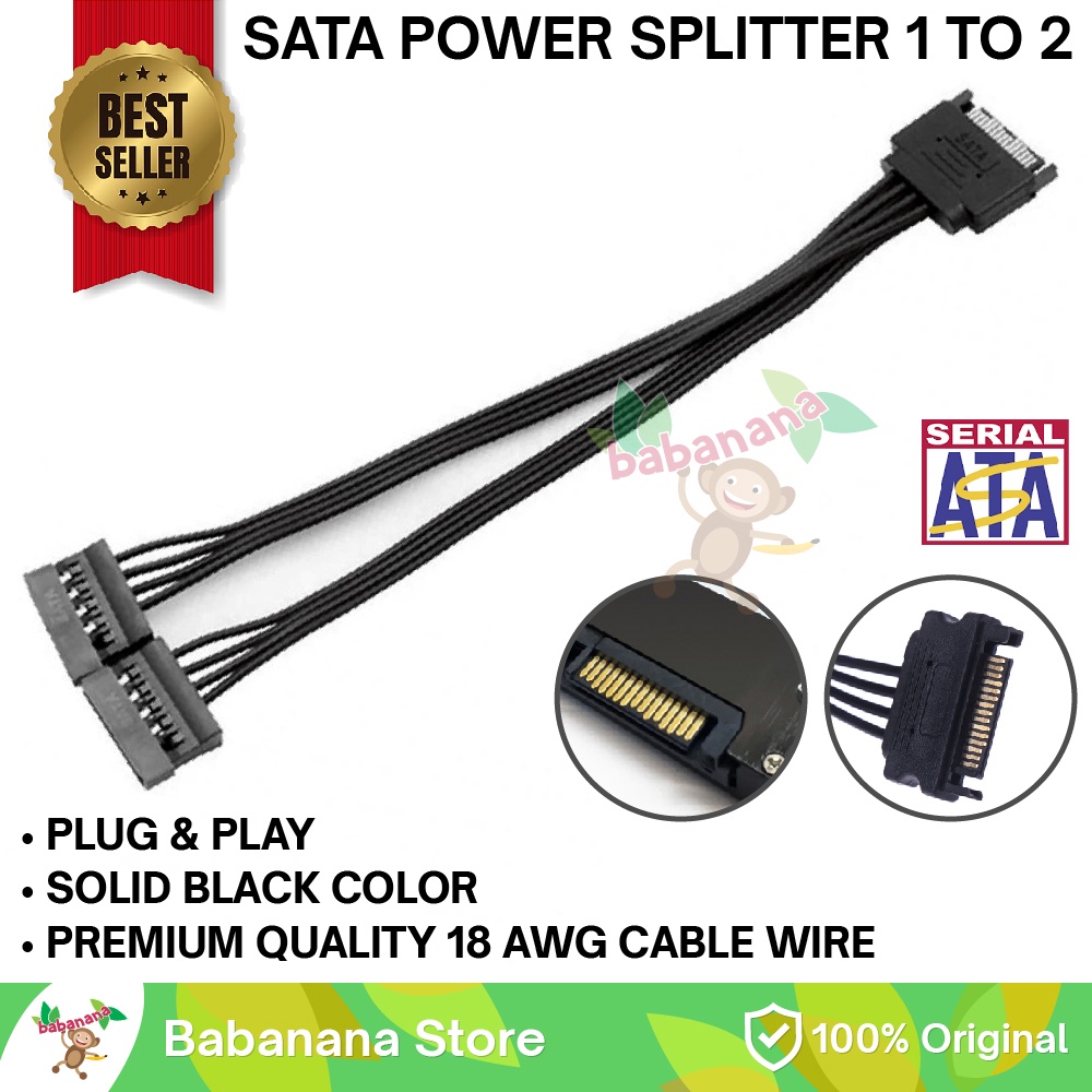 Jual Sata Power Splitter 1 To 2 Kabel Cabang Hdd Ssd Cable Hub Shopee Indonesia 2512