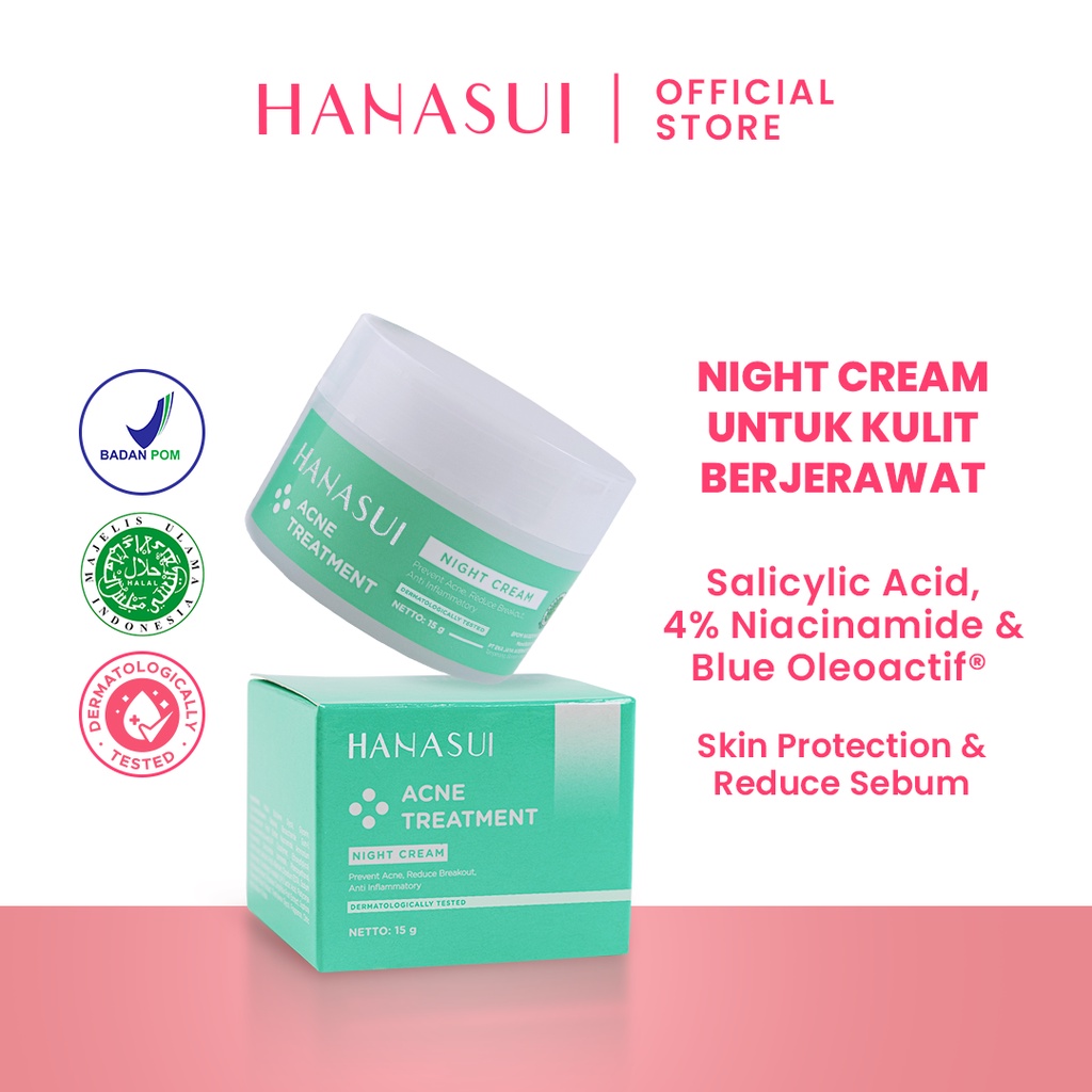 Jual Hanasui Acne Treatment Night Cream Shopee Indonesia