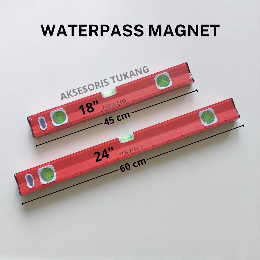 Jual Waterpass Magnet 18 24 Inch Waterpass Aluminium 45 Cm 60 Cm Palazzo Shopee Indonesia