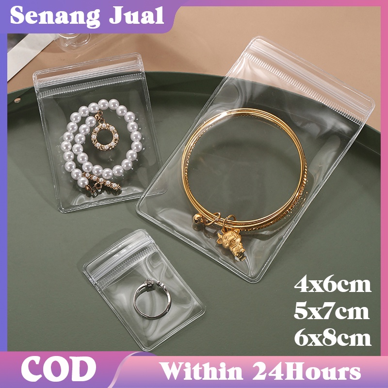 Jual 100PCS Ziplock Jewelry Bags Tas Penyimpanan Perhiasan PVC