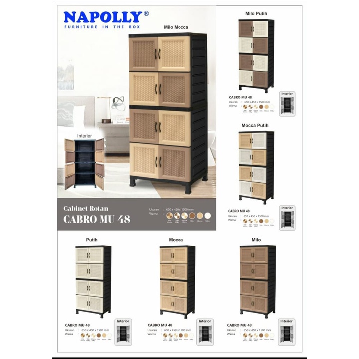 Jual Lemari Plastik Minimalis Cabro MU 48 Napolly | Shopee Indonesia