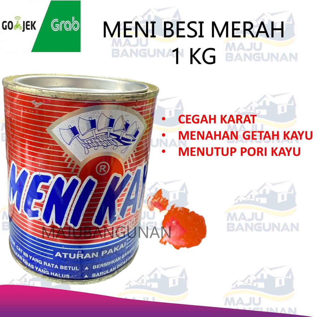 Jual Meni Besi Merah Cap Kampak 1 Kg Menie Kayu Cap Kampak Orange 1 Kg Cat Dasar Primer Poxy 5018