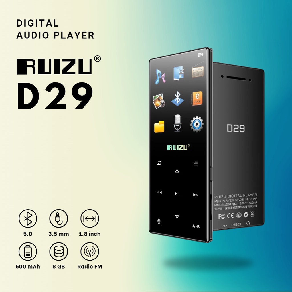 Jual Ruizu D29 Bluetooth Speaker DAP MP3 MP4 FM Radio Player Sound ...