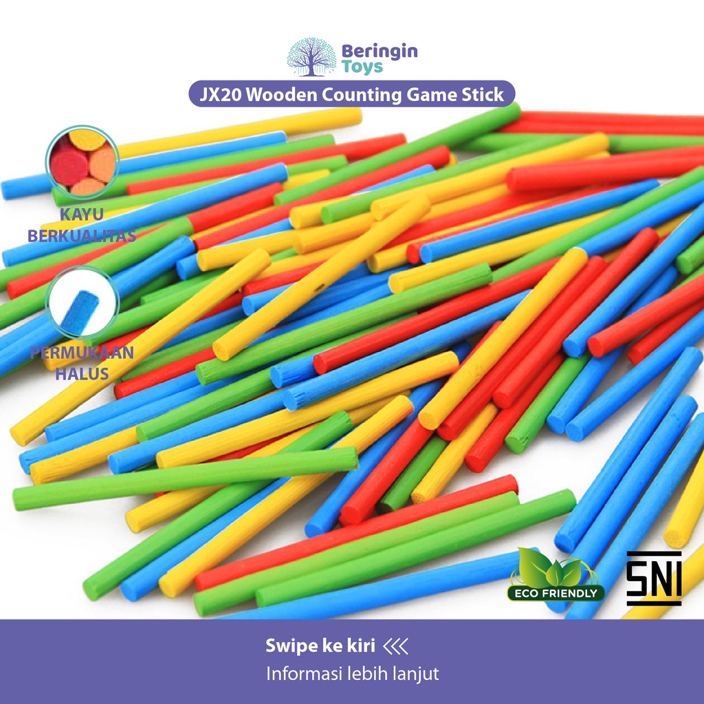 Jual Beringin Toys Wooden Counting Game Stick / Intelligence Stick ...