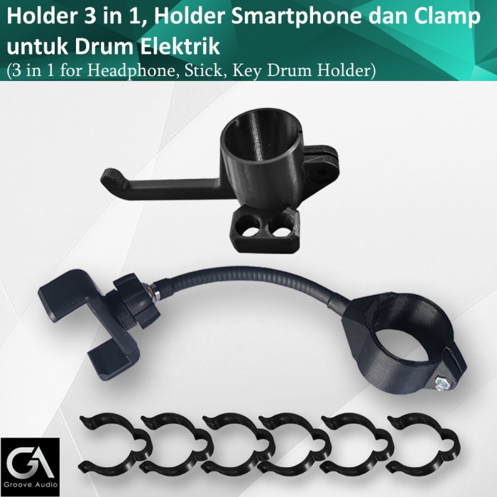Jual Terlaris 3 In 1 Holder Untuk Drum Elektrik (Holder Headphone,Stick