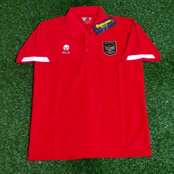 Jual Baju Kerah Polo Sport Jersey Timnas Indonesia Merah Grade