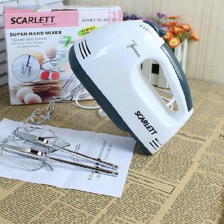 Jual COD KP8 Hand Mixer Scarlett HE133 Mikser Tangan 7 Kecepatan
