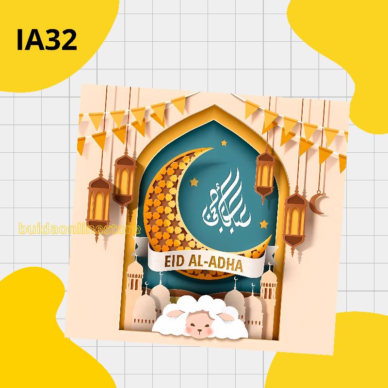 Jual Motif H Sticker Kartu Ucapan Stiker Selamat Hari Raya Idul Adha ...