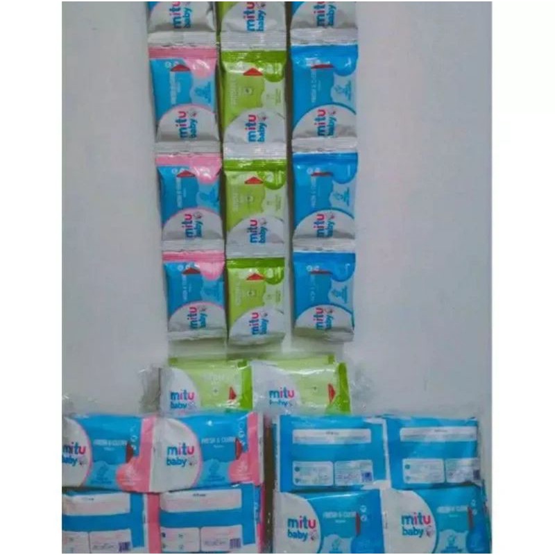 Jual Tissue Basah Mitu Mini Pack 4's 1 Renceng (12 Sachet) | Shopee ...