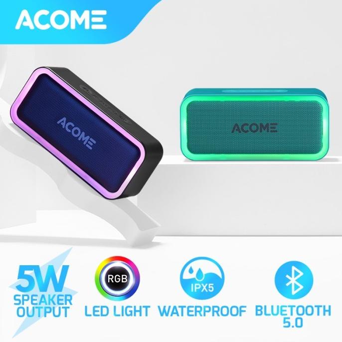 Jual Acome Bluetooth Speaker Tws 5W Rgb Led Party Ipx5 Waterproof A6 ...