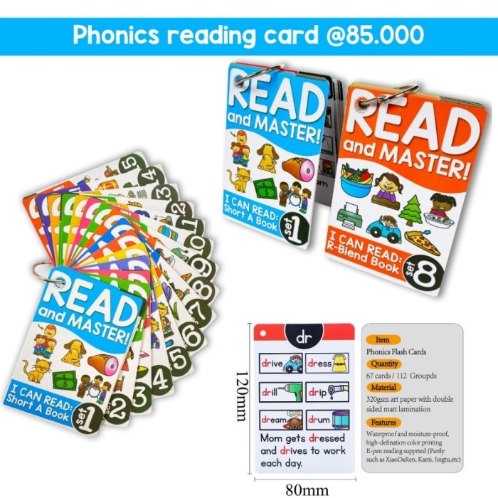 Jual Phonics Reading Flash Card Kartu Belajar Membaca Shopee Indonesia