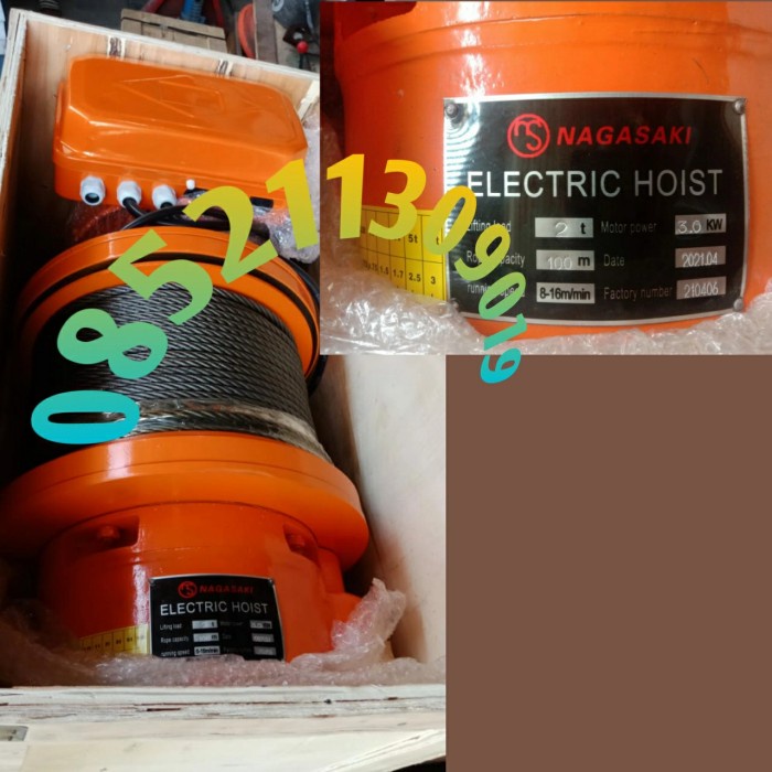 Jual Electric Winch Hoist Ton X Meter Phase Nagasaki Japan Shopee Indonesia