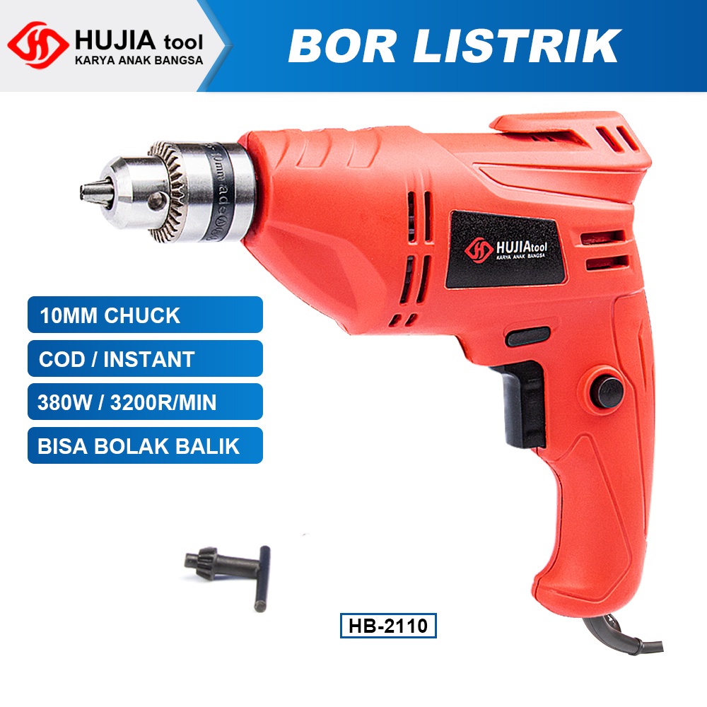 Jual BISA COD 10mm BOR LISTRIK MURAH 380W mesin bor 3200rpm bor listrik