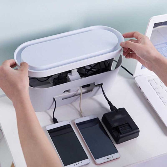 Jual Kotak Organizer Kabel Charger Wire Cable Management Box Agar Rapi ...