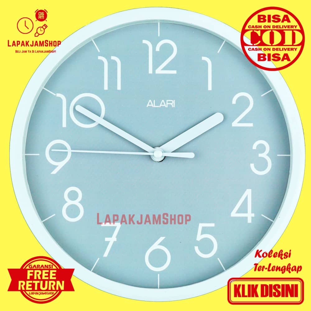 Jual Jam Dinding Analog Minimalis Unik Alari Abu Abu Hiasan Kamar