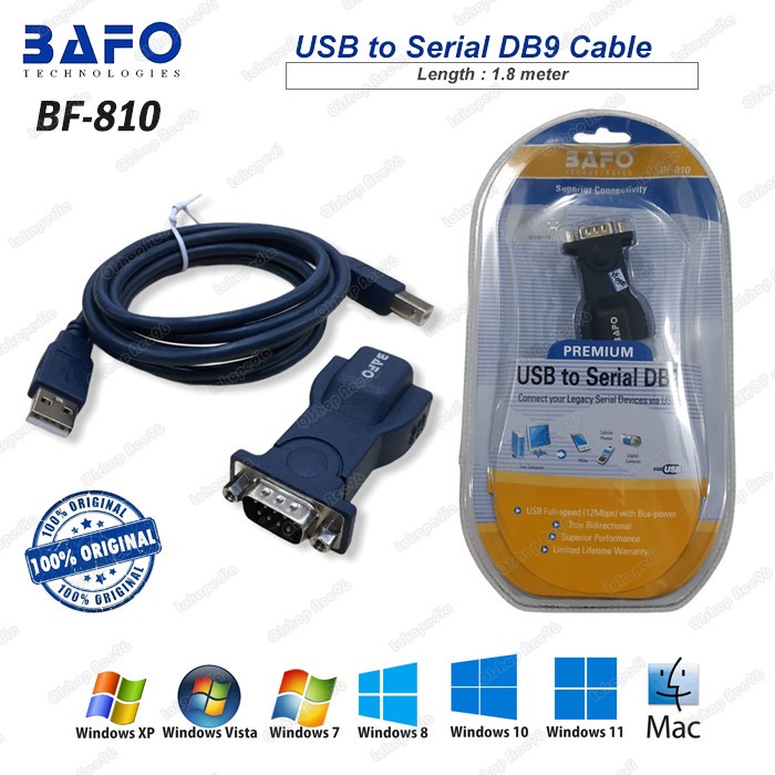 Jual Kabel USB to Serial RS232 DB 9 BAFO BF810 Original Shopee