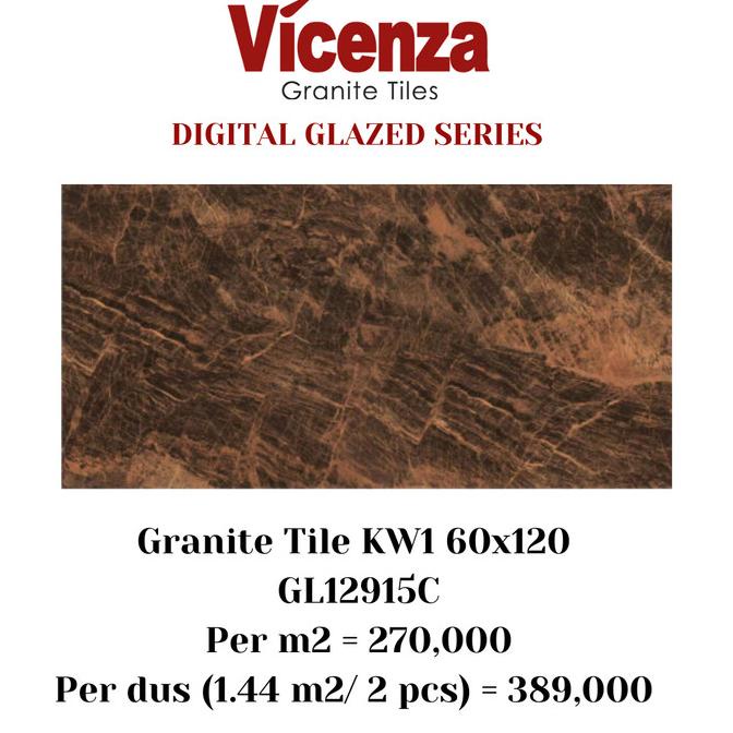 Jual Granite Tile Vicenza X Lantai Dinding Glazed Coklat Motif