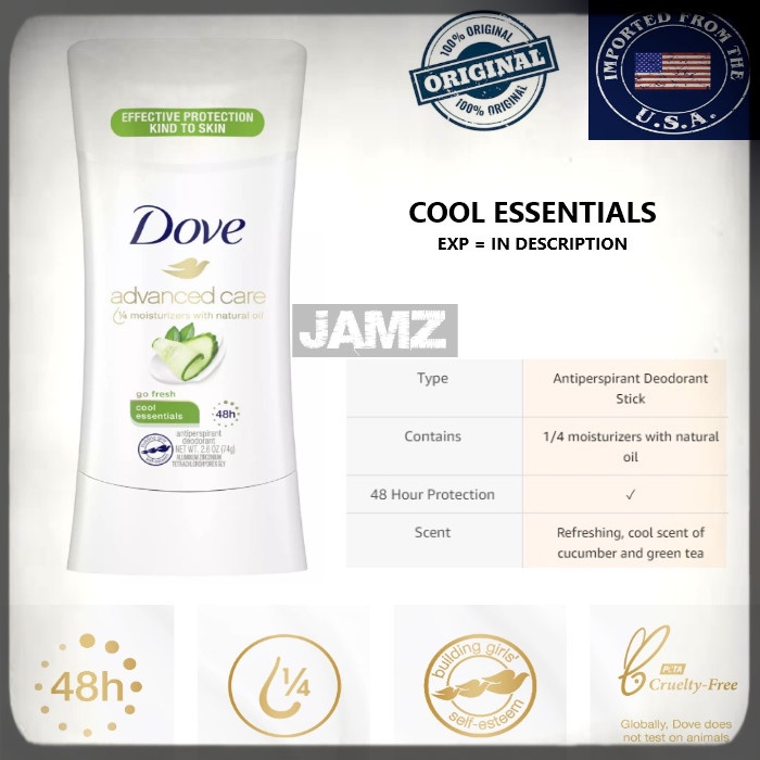 Jual Dove Advanced Care Antiperspirant Deodorant Stick Cool Essentials Shopee Indonesia 4452