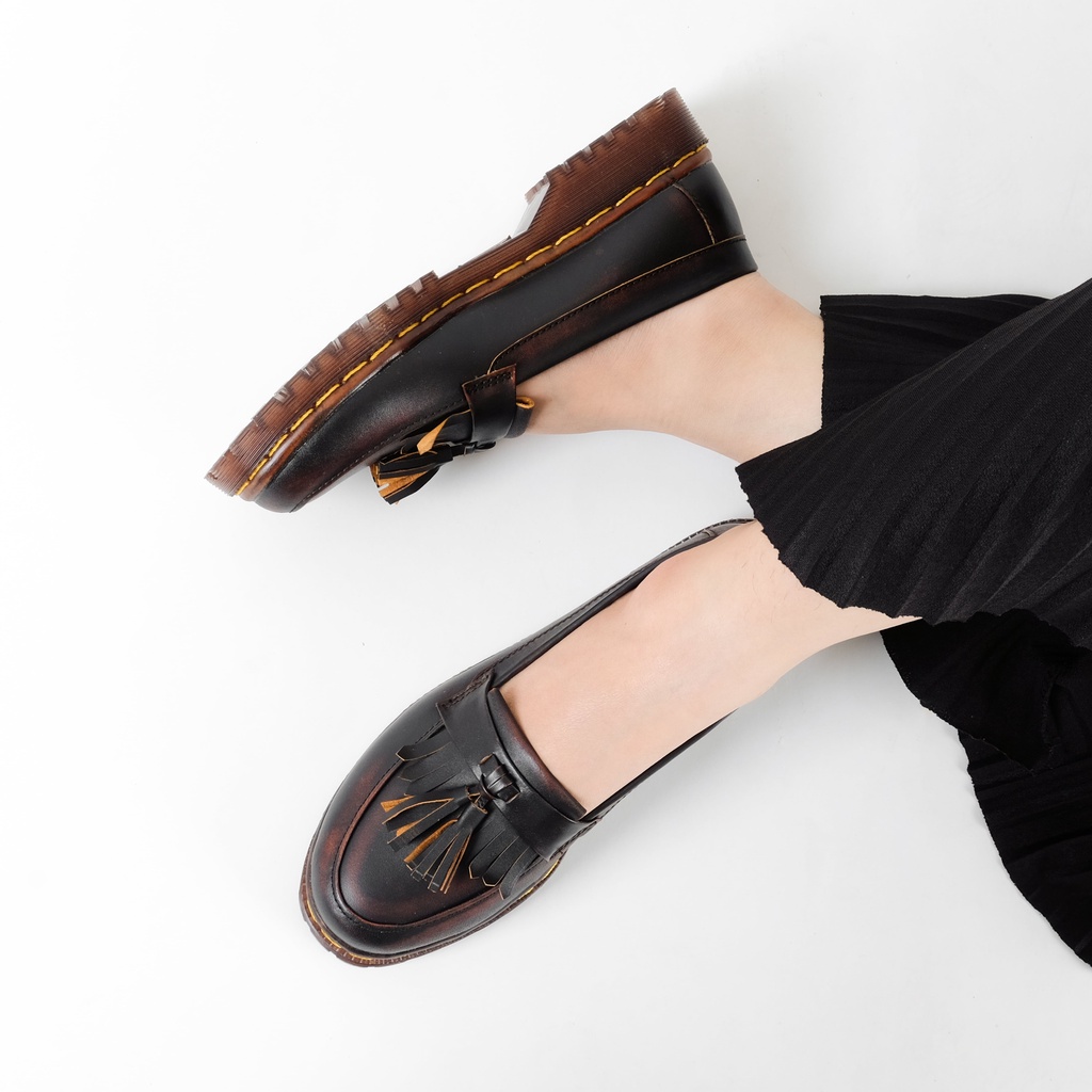 Jual Sepatu Dokmart Wanita Loafer Kulit Cokelat Bros Up | Shopee Indonesia