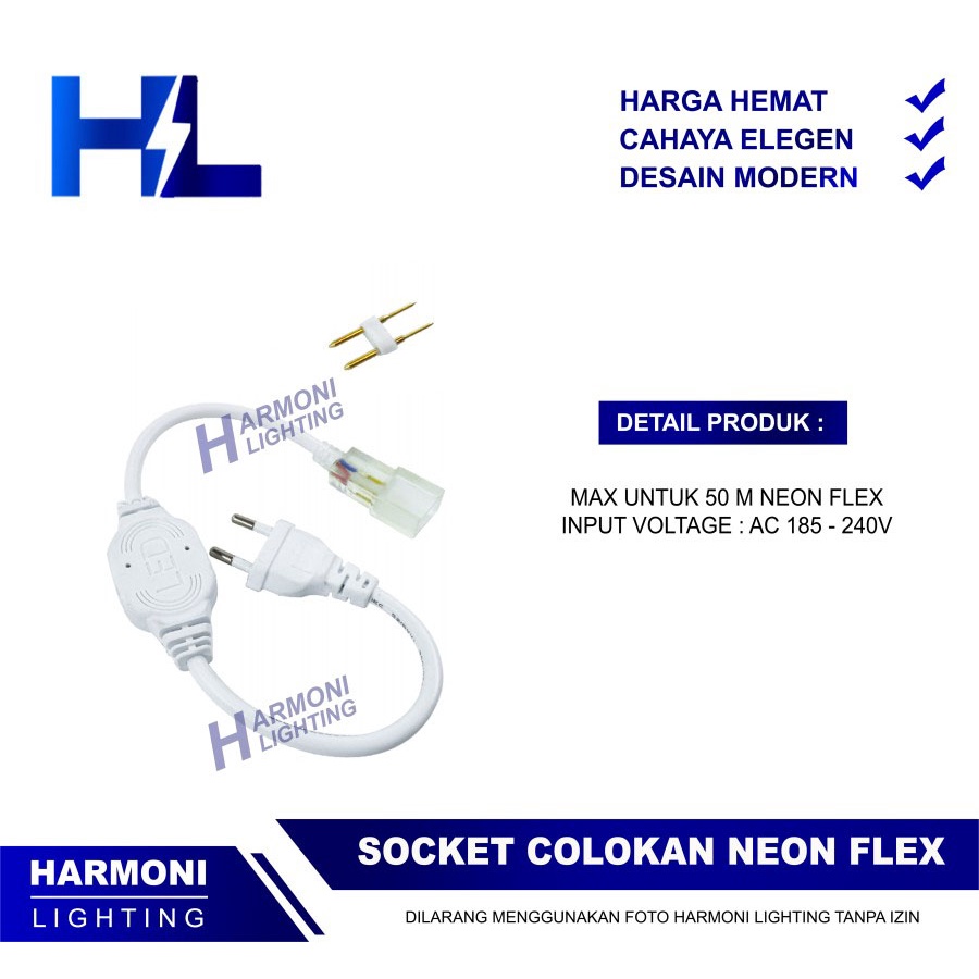 Jual Kabel Colokan Soket Socket Lampu LED Neon Flex LED Strip Selang ...