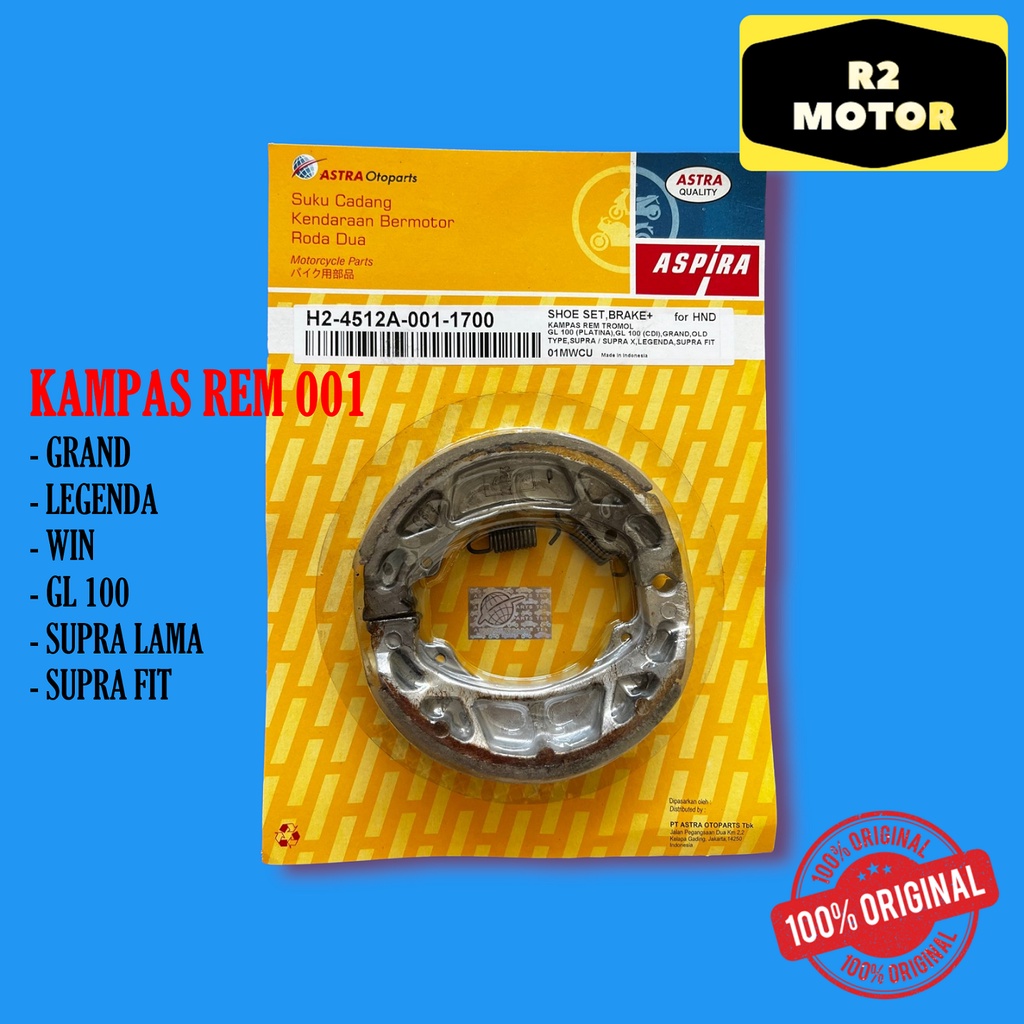 Jual Kampas Rem Tromol Belakang Plus Per 001 Grand Supra X Lama Fit New