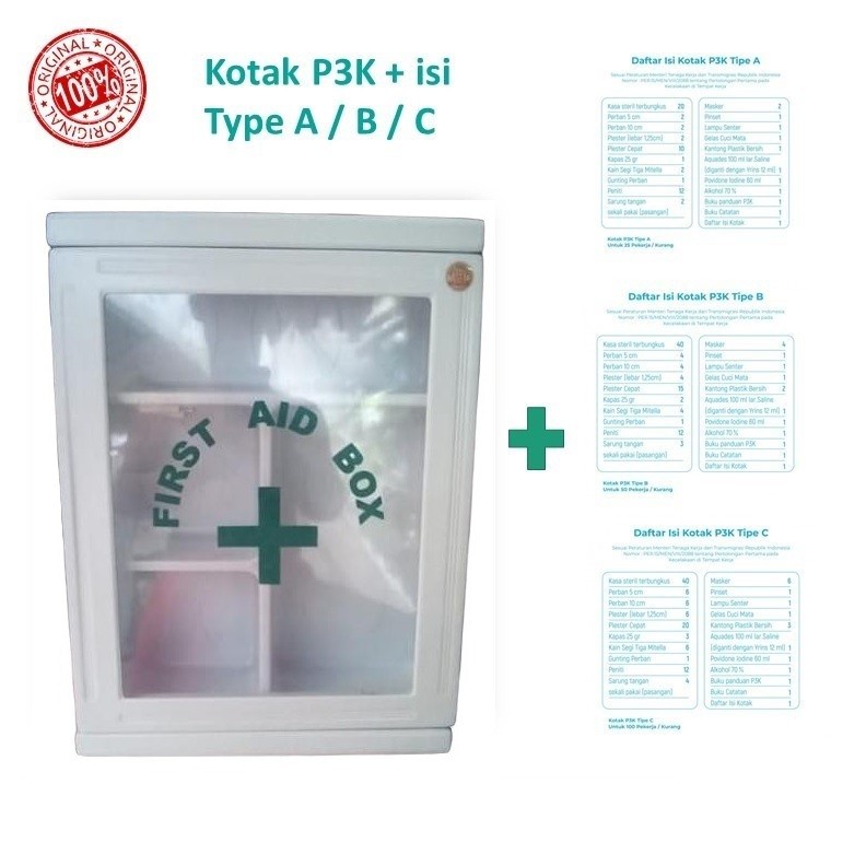 Jual Kotak P3K MC11 Hijau + Isi Type B / Mc 11 Ijo Maspion P3k | Shopee ...