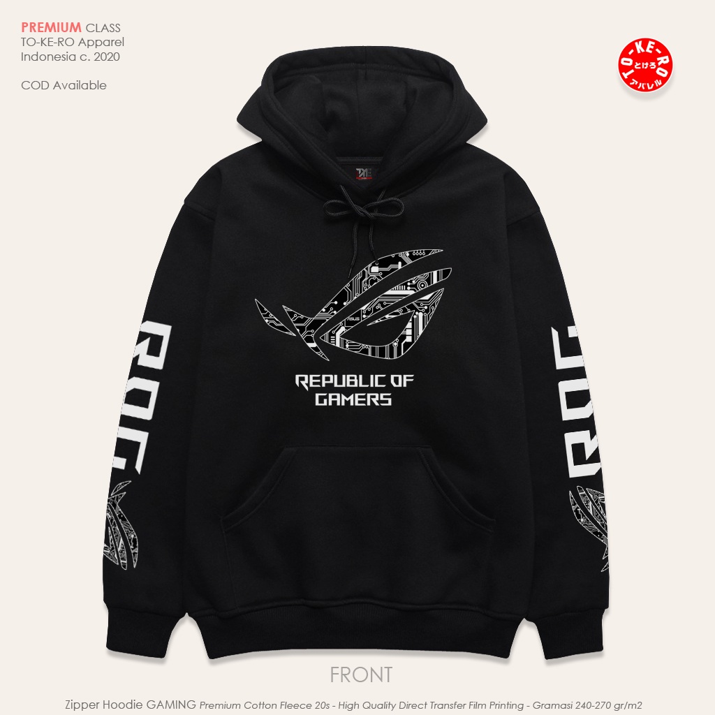 Jual Jumper Hoodie Game / Gaming ASUS Republic Of Gamers [Black] ROG ...