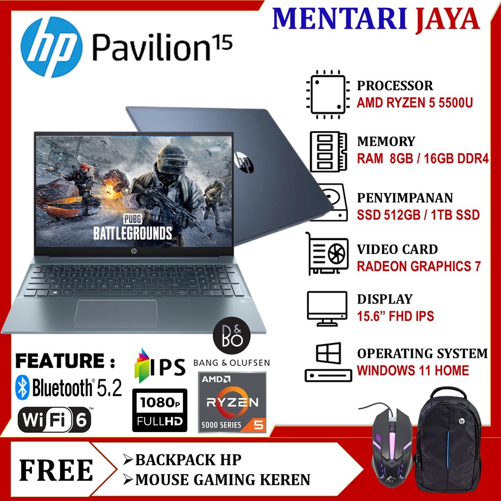 Jual Hp Pavilion 15 Amd Ryzen 5 5500u 16gb 1tb Ssd Radeon 7 Fhd Ips Windows 11 Shopee Indonesia 8040