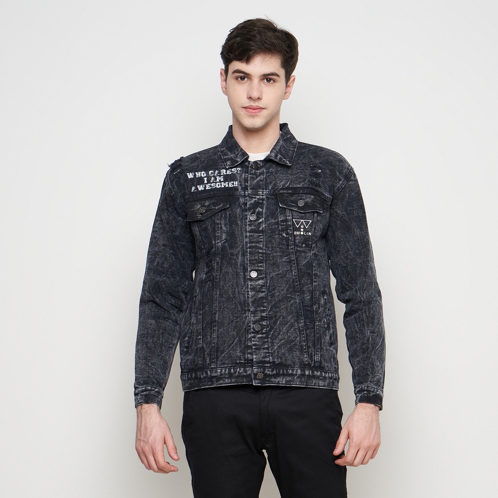 Jual Emoline Awesome Ripped Denim Jacket - Jaket Jeans Sobek Awesome ...