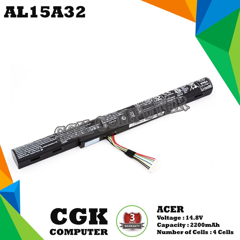 Batterie Remplacement Pour Acer Aspire/Extensa/TravelMate - 33Wh 14.8V - Modèle AL15A32 - Compatible Liste Longue