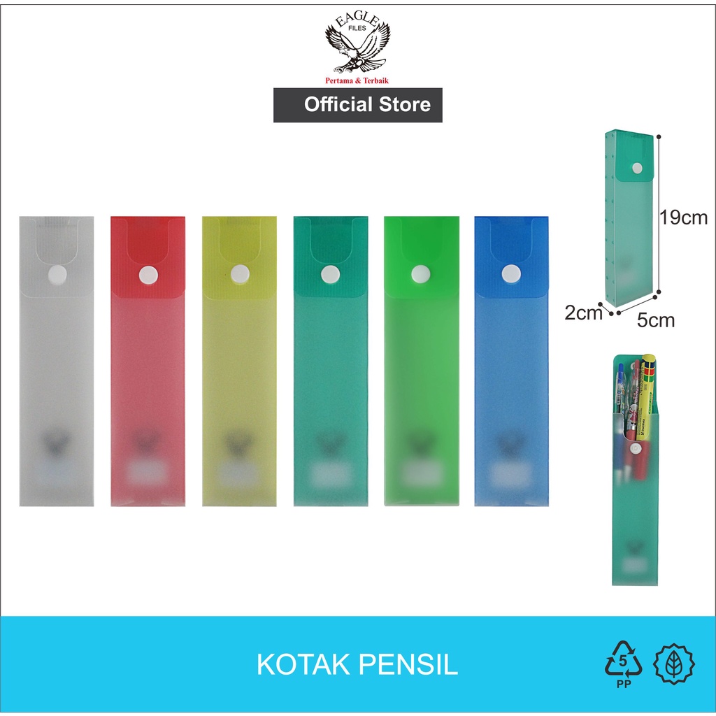 Jual Kotak Pensil Transparan Eagle Tempat Tepak Pensil Case Plastik