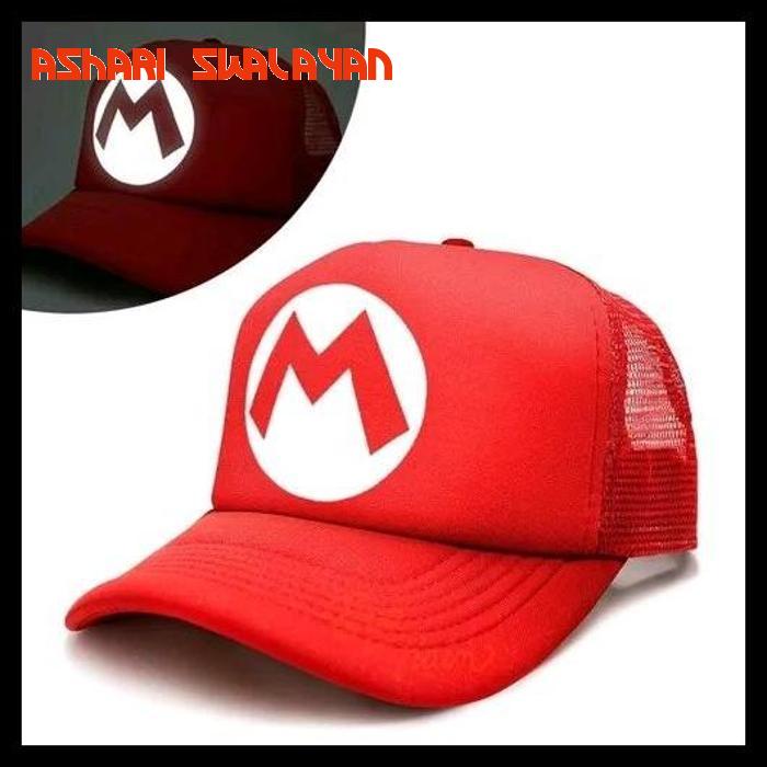 Jual TOPI TRUCKER JARING HAT DISTRO SUPER MARIO BROS POLOS CUSTOM GAME ...