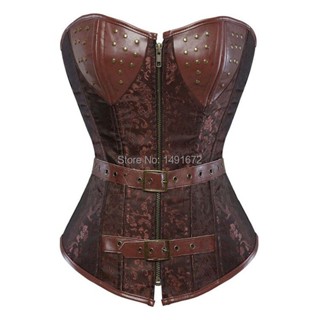 Jual Korset Coklat Gothic Kulit Korset Korsase Seksi Corset Bustier 