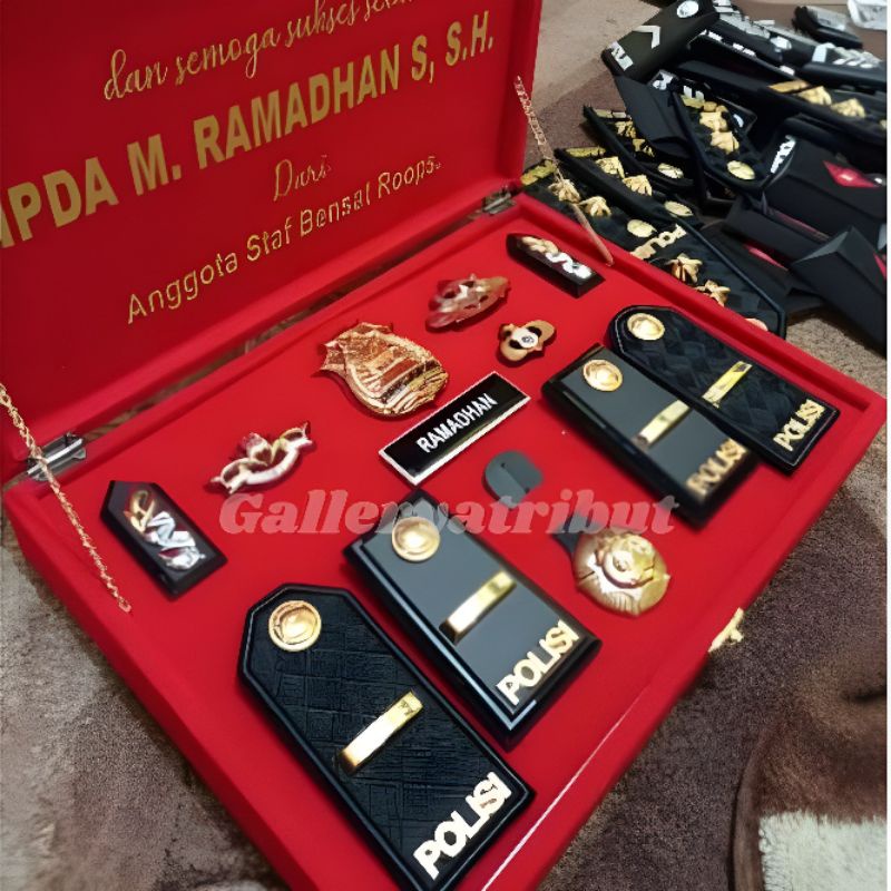 Jual pangkat IPDA PDH PDU box set custom ucapan isi dalam box | Shopee ...