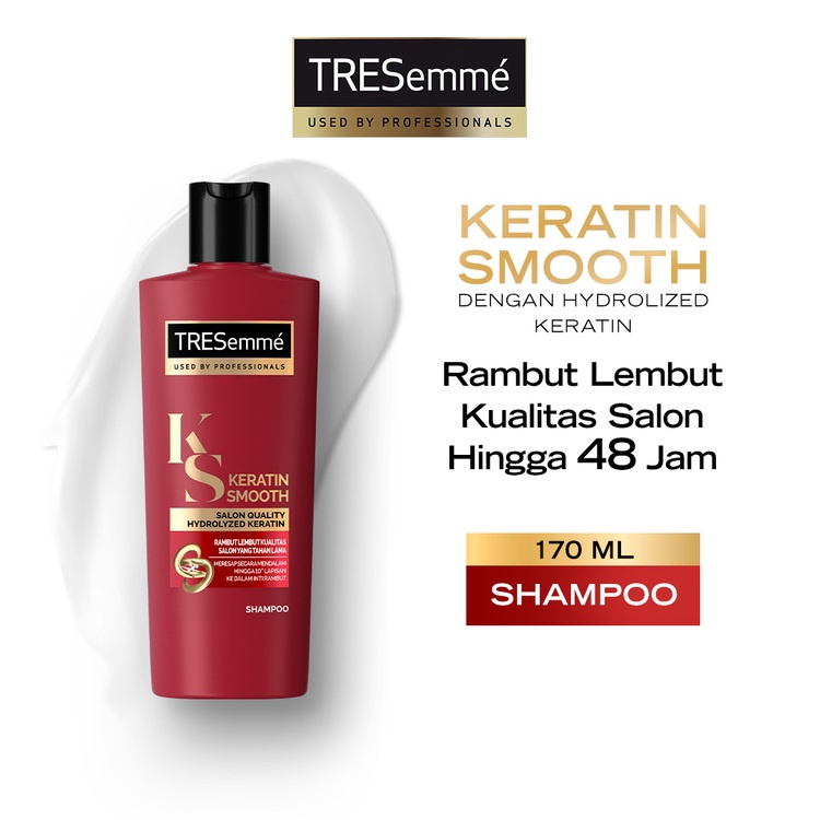 Jual TRESEMME SHAMPOO KERATIN SMOOTH Rambut Lembut 48 Jam* with Hydrolyzed Keratin 170ML