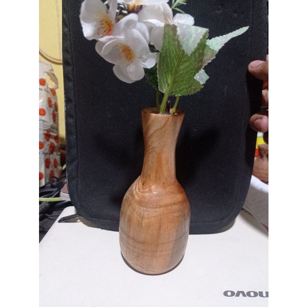 Jual vas bunga kayu mahoni mini / vas bunga kayu / vas bunga mahoni