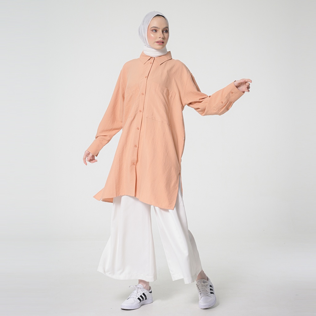 Three M Hanna tunic coral