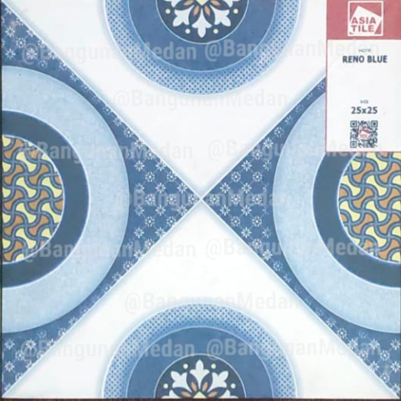 Jual ASIA TILE KERAMIK LANTAI KAMAR MANDI KASAR 25X25 KW B RENO BLUE ...