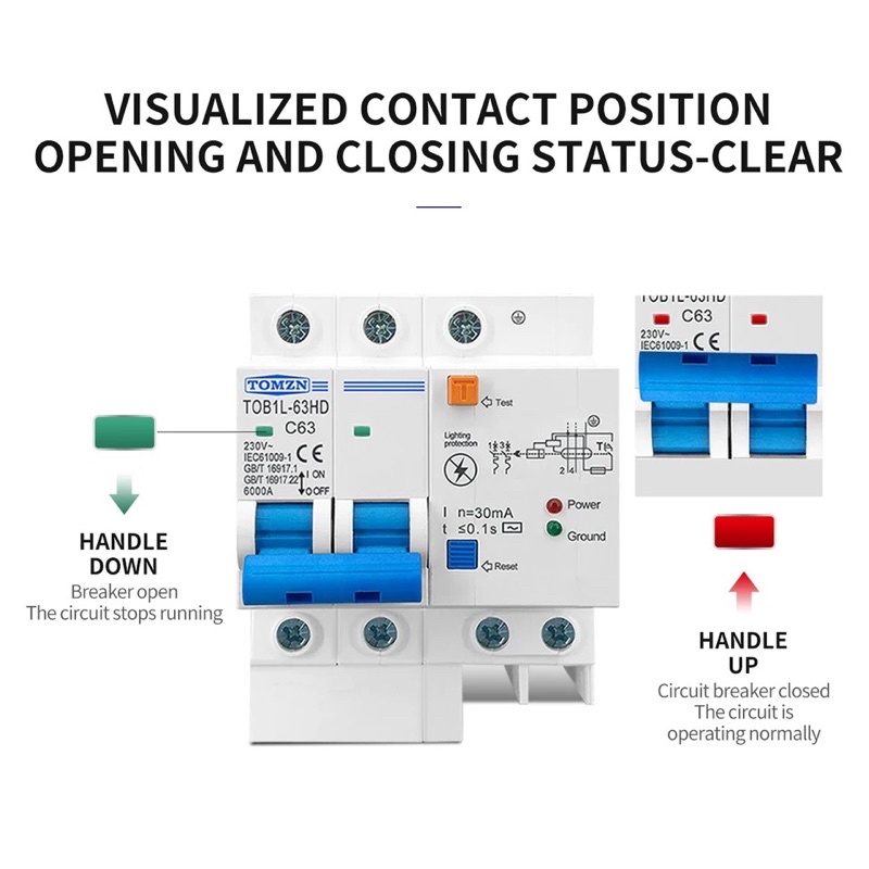 Jual MCB RCBO Lightning protection SPD Residual current circuit breaker ...