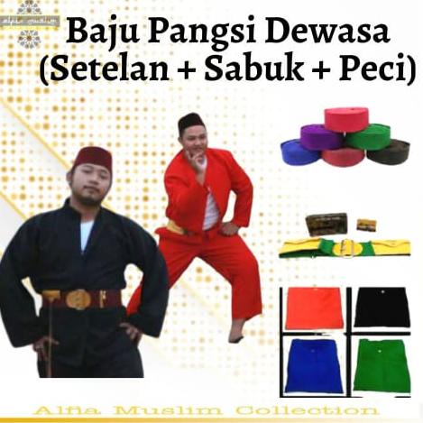 Jual [MURAH !!] Baju Pangsi Dewasa Setelan Baju Khas Betawi Baju Adat
