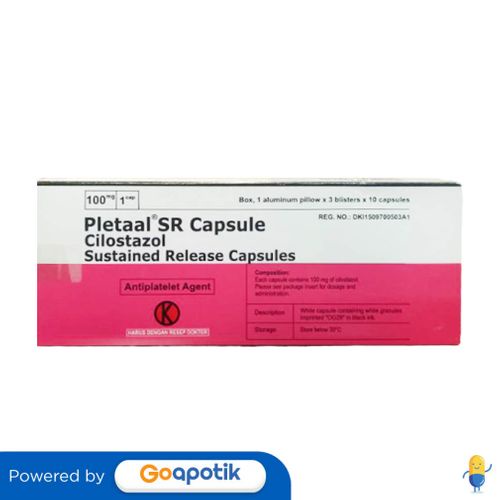 Jual PLETAAL SR 100 MG BOX 30 TABLET | Shopee Indonesia