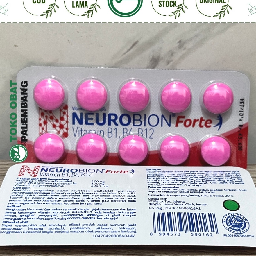 Jual TEBUS MURAH NEUROBION FORTE 10 TABLET B1 B6 B12 VITAMIN B ...