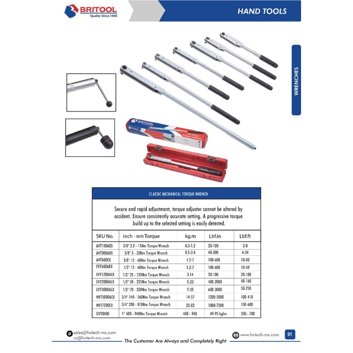 Jual Bestseller Britool Avt100A Avt 100A Torque Wrench 3/8